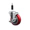 Service Caster 4'' SS Red Poly Swivel 7/8'' Expanding Stem Caster with Brake SCC-SSEX20S414-PPUB-RED-TLB-78 - alternate 1